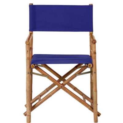 Modrá bambusová režisérská židle