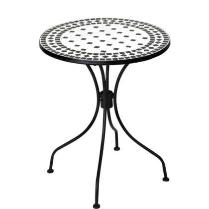 Kovový zahradní stolek se vzory na desce