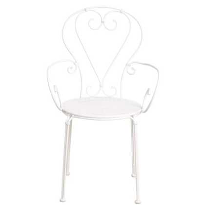 Bílá kovová židle