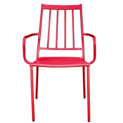 BELFORT Židle s područkami – červená