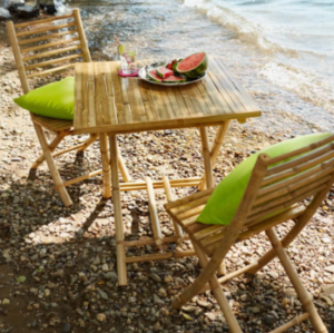 Lehký SAFARI Bambusový set 1 stůl + 2 židle pro kvalitní posezení