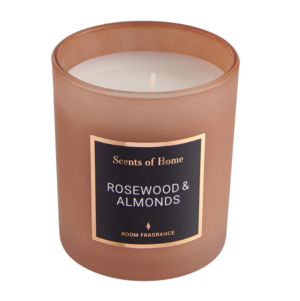 Luxusní vonná svíčka růžové dřevo a mandle